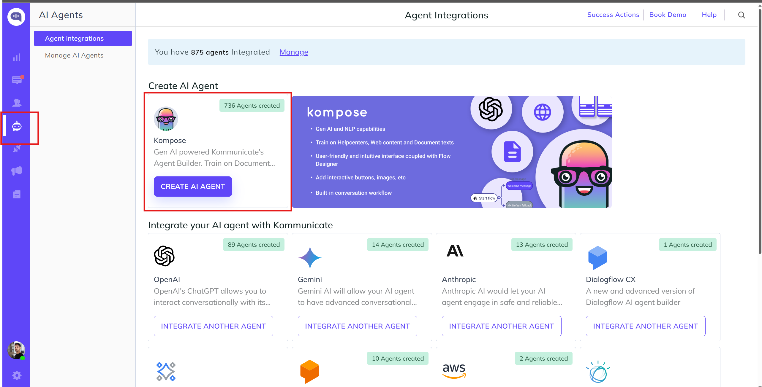 Kompose AI agent builder