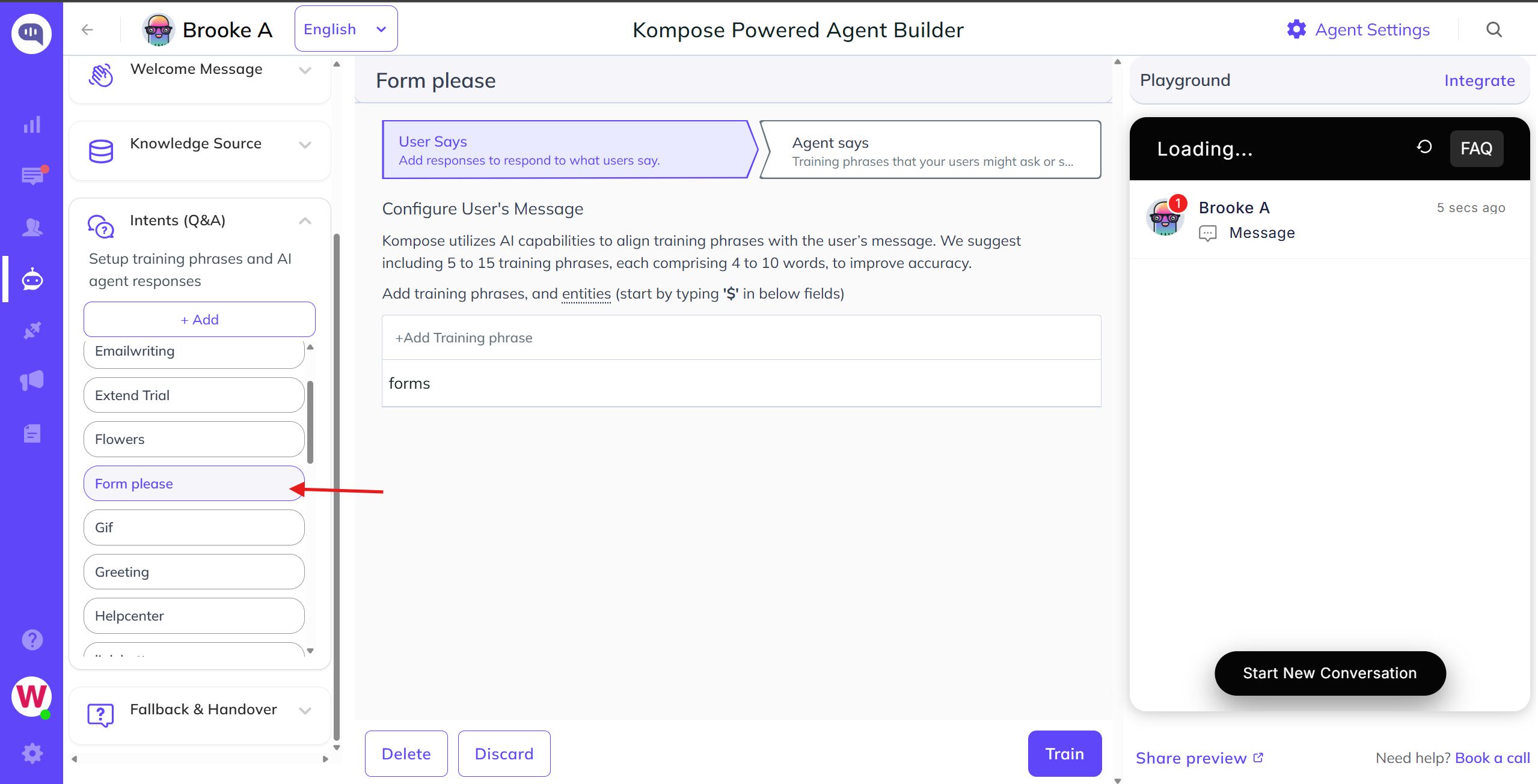 Kompose AI agent builder