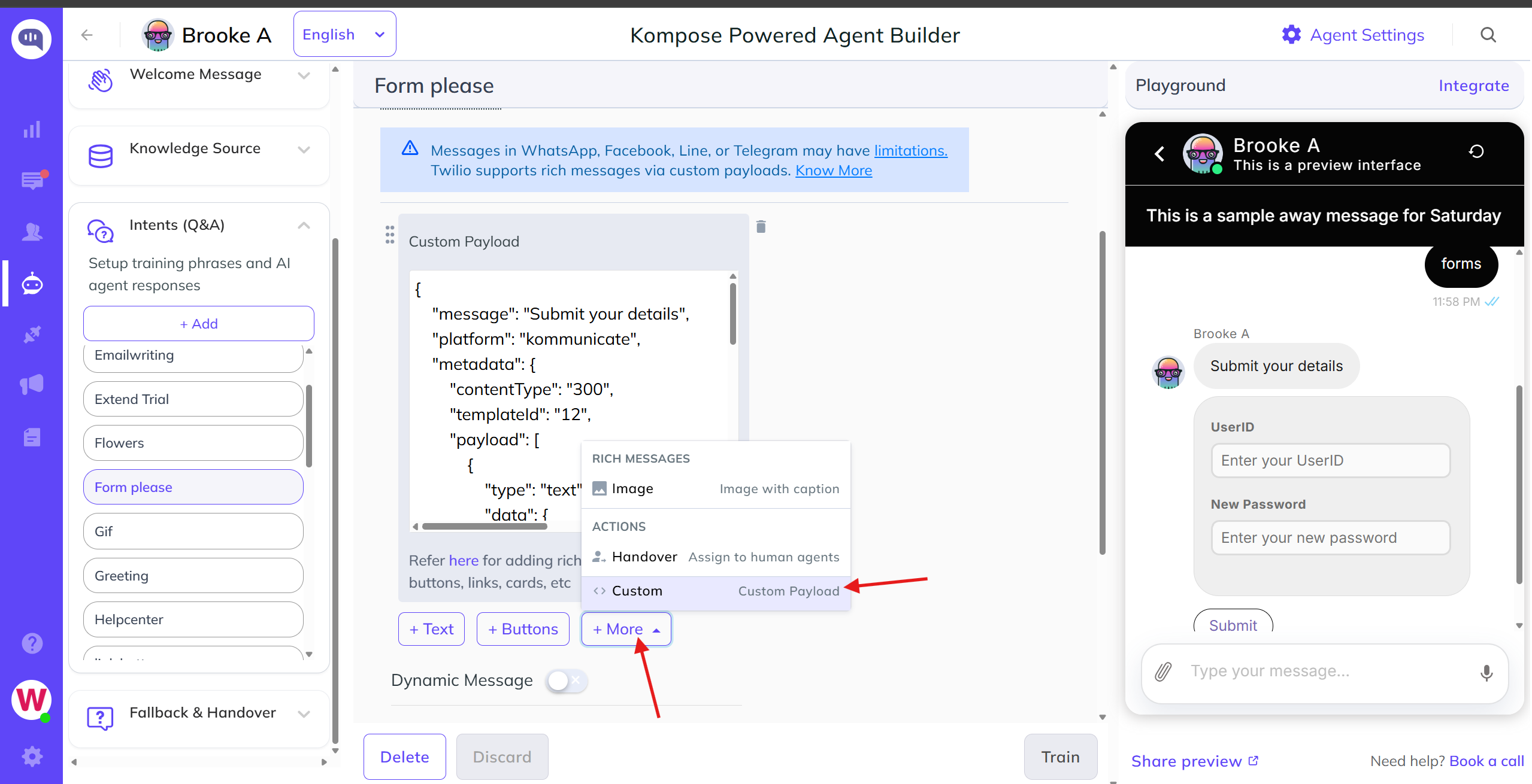 Kompose AI agent builder