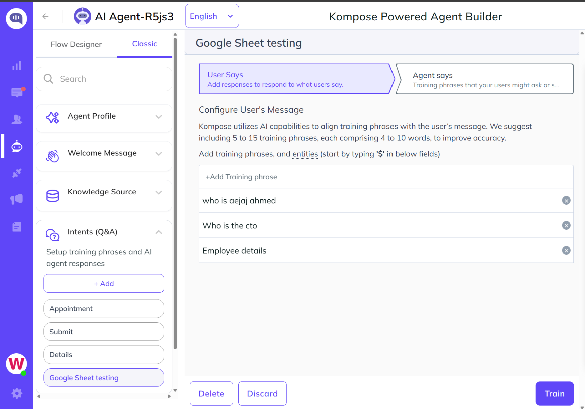 Kompose Google Sheet Integration