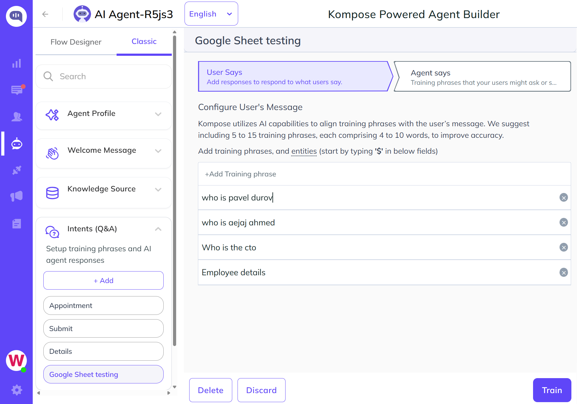 Kompose Google Sheet Integration