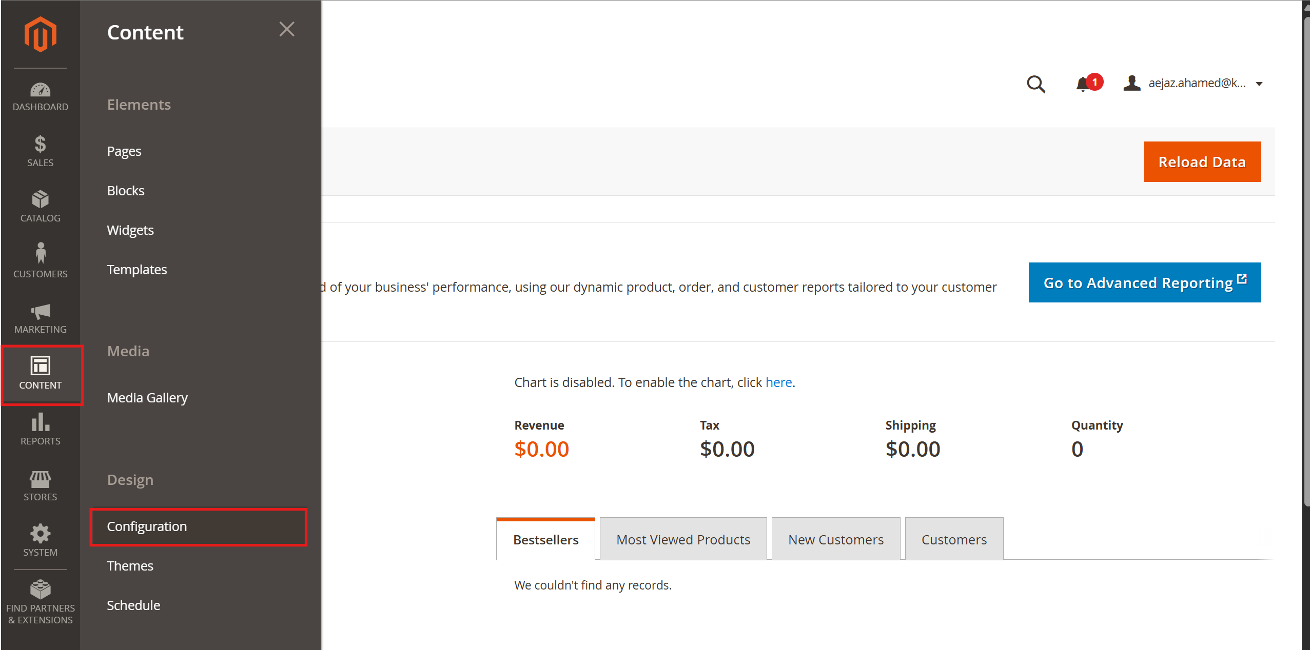 Magento Content Configuration