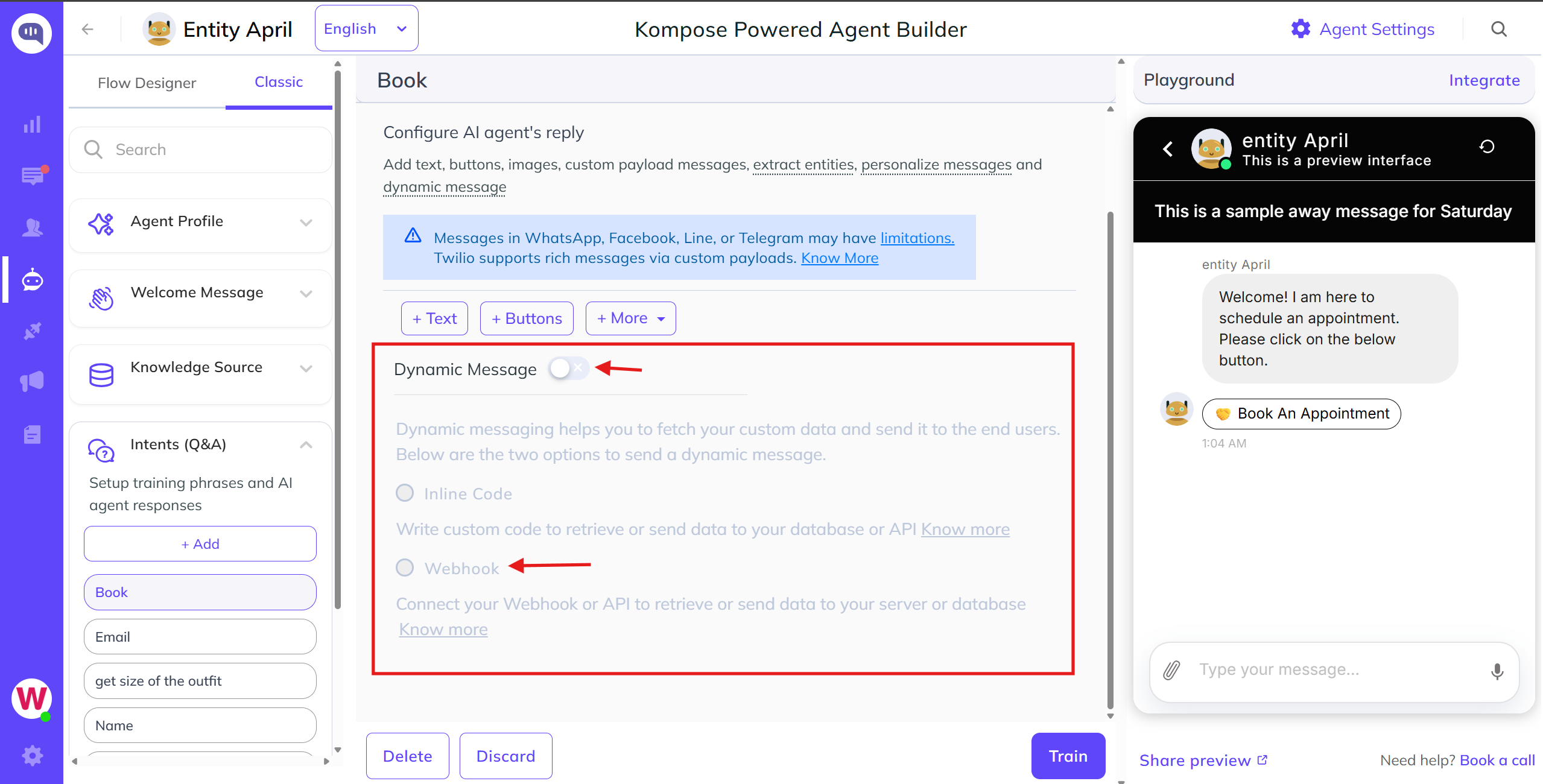 Kompose AI agent builder